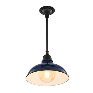 Jasper 12.25" Farmhouse Industrial Indoor/Outdoor Iron LED Pendant